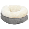 Lambswool Donut Cat Bed – Ultra-Soft, Self-Warming Comfort Nest - Grey