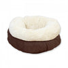 Lambswool Donut Cat Bed – Ultra-Soft, Self-Warming Comfort Nest - Brown