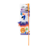 Furry Ball – Fluffy Bird Wand Cat Toy - Orange