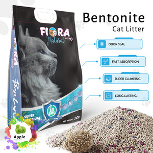 Fiora Super Premium Bentonite Cat Litter - 10L (Apple Scent)