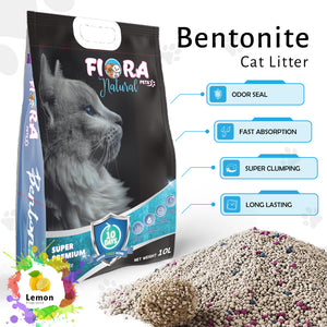 Fiora Super Premium Bentonite Cat Litter - 10L (Lemon Scent)