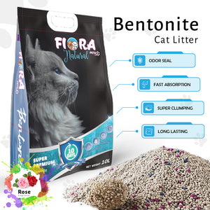 Fiora Super Premium Bentonite Cat Litter - 10L (Rose Scent)