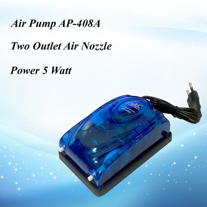 Aquarium Oxygen Air Pump AP 408A With Two Outlet