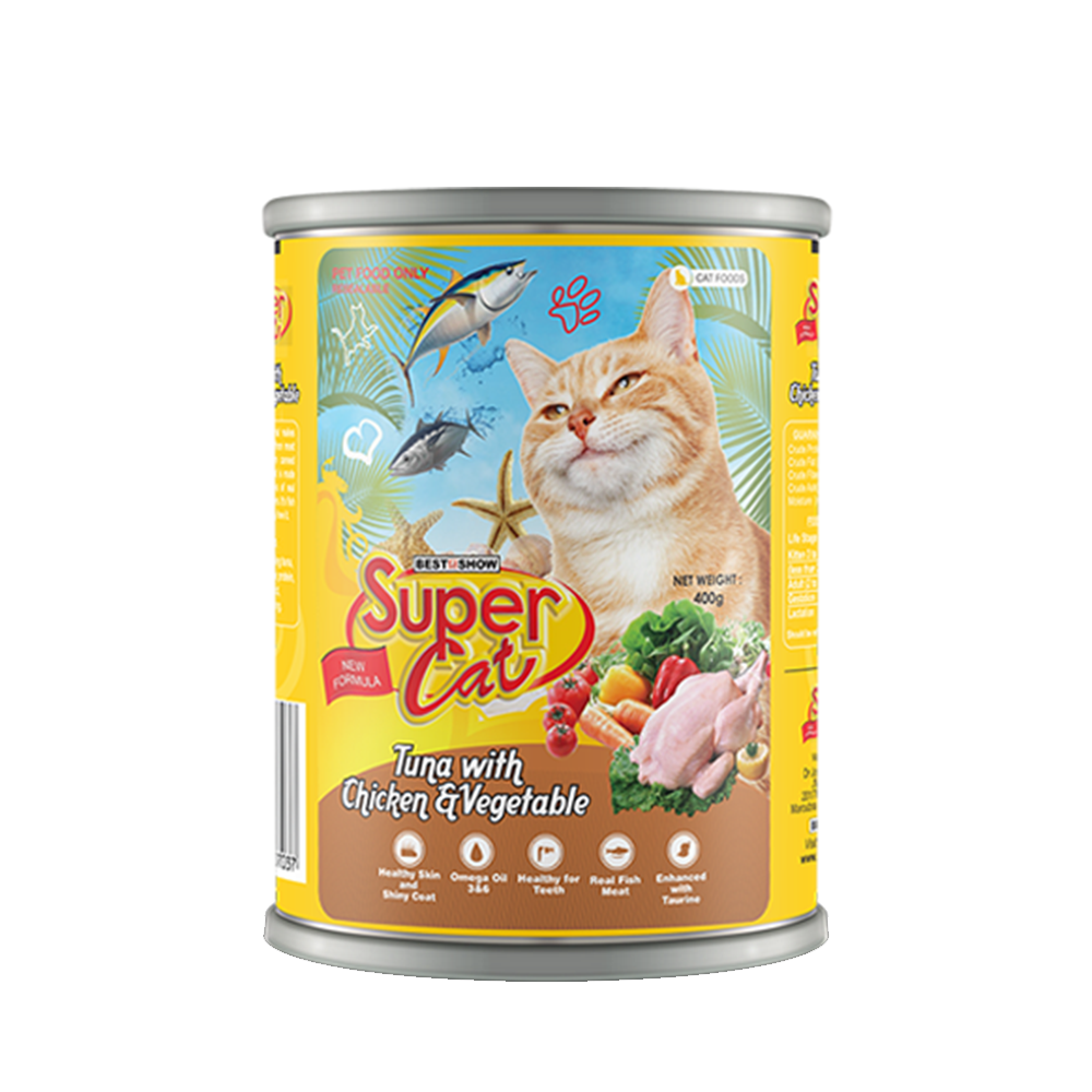 Super Cat Tuna With Chicken & Vegetable 400gr