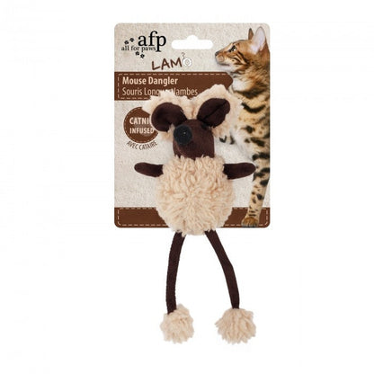 Lambswool Mouse Dangler Cat Toy – Brown