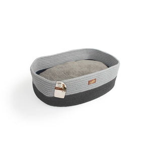Oval Rope Cat Bed – Grey