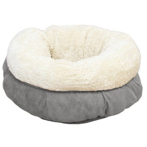 Lambswool Donut Cat Bed – Ultra-Soft, Self-Warming Comfort Nest