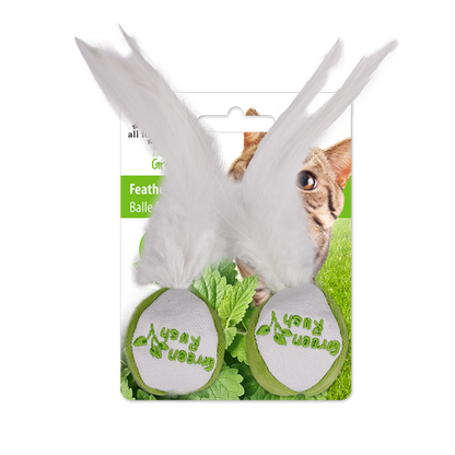 Green Rush – Feather Ball Cat Toy