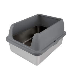 Go Fresh – Enclosed Stainless Steel Cat Litter Box (Grey)