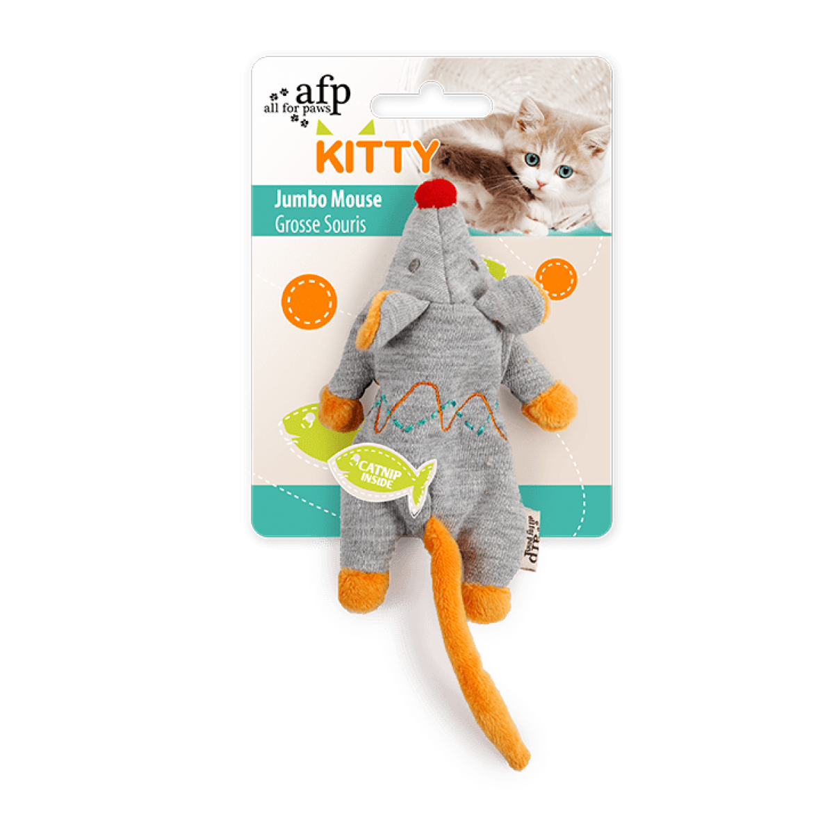 Kitty – Jumbo Mouse Cat Toy (Grey)