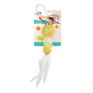 Kitty – Feather Caterpillar Cat Toy (Yellow)