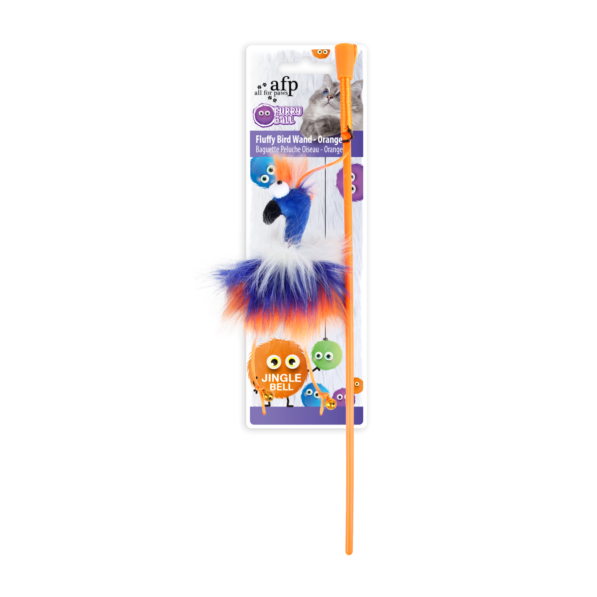 Furry Ball – Fluffy Bird Wand Cat Toy