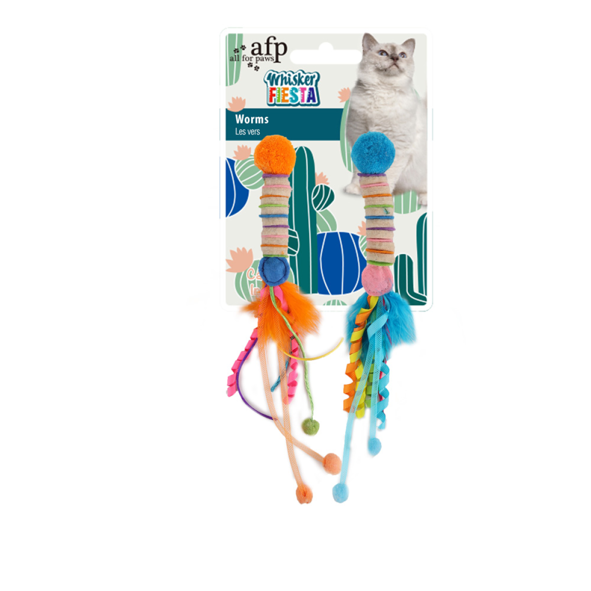 Whisker Fiesta – Worm Cat Toy Set (2 pcs)