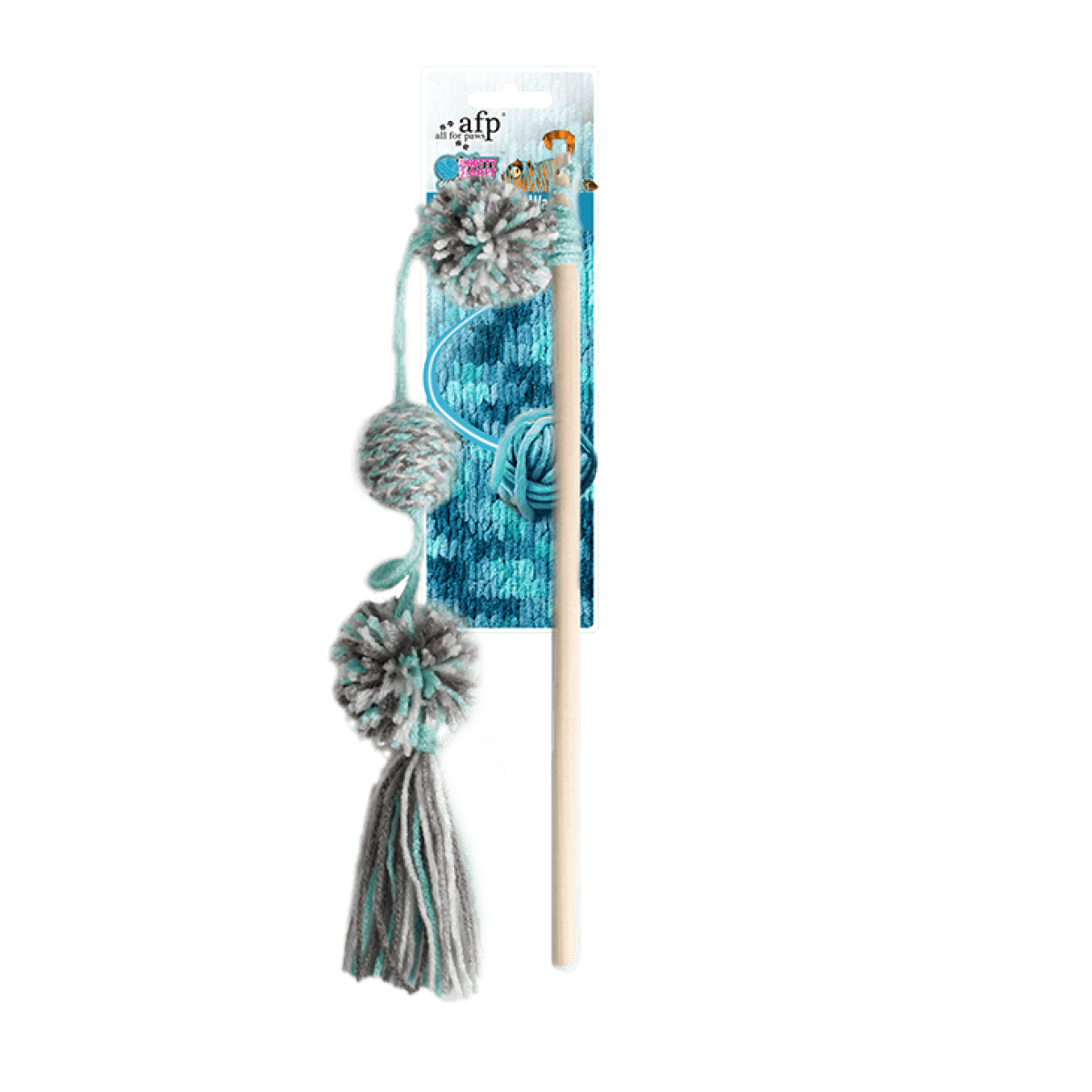 Knotty Habit – Yarn Pom Pom Wand Cat Toy