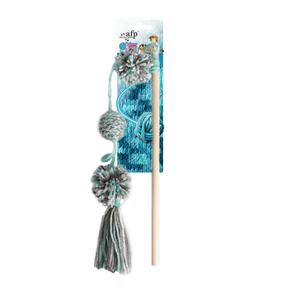 Knotty Habit – Yarn Pom Pom Wand Cat Toy