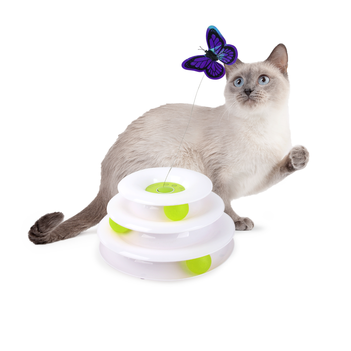 Interactive – Tower of Tracks Cat Toy with Butterfly