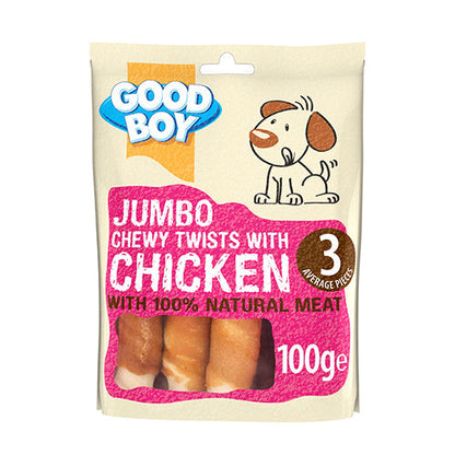 Jumbo Chicken Chewy Twists - 100g