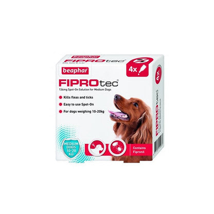 Fiprotec for Medium Dogs – 4 Pipettes – Flea & Tick Treatment