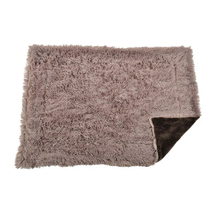 Plaid Furry Throw Brown - Large