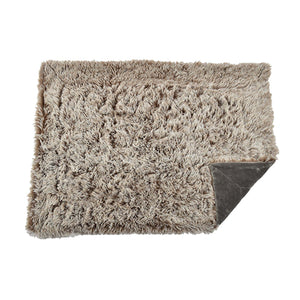 Plaid Furry Throw Brown - Large