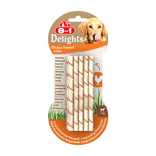 8in1 Delights Chicken Twisted Sticks 55 g