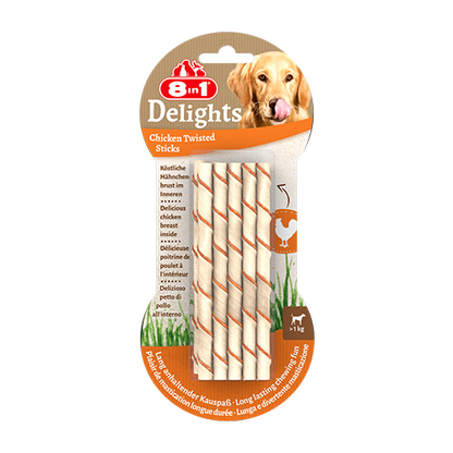 8in1 Delights Chicken Twisted Sticks 55 g