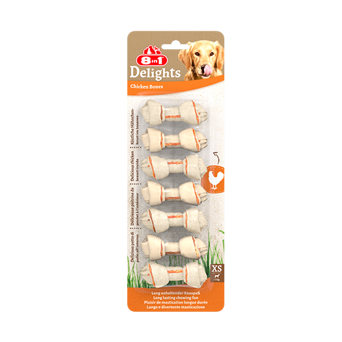 8in1 Delights Chicken Bones XS, 7 pcs, 84 g