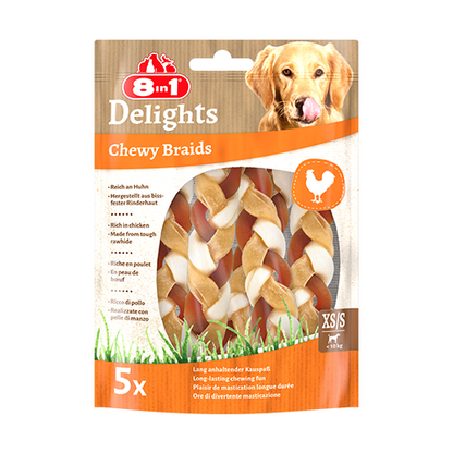8in1 Delights Chewy Braids XS/S, 5 pcs, 75 g