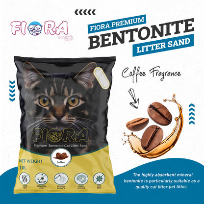 Fiora Premium Bentonite Litter Sand (COFFEE) - 10L