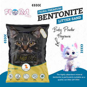 Fiora Premium Bentonite Litter Sand (BABY POWDER) - 10L