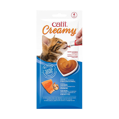 Catit Creamy Lickable Treats,Salmon & Prawns 4 x 10 g