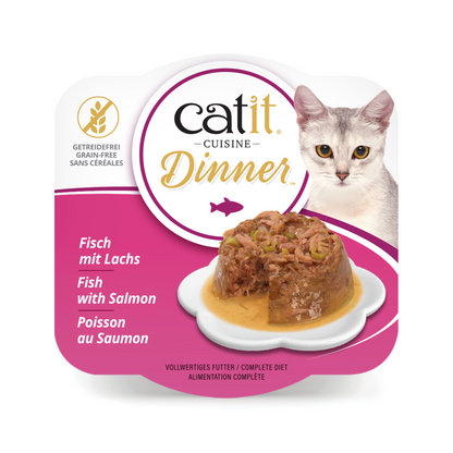 Catit Fish Dinner, Salmon & Green Beans 75 g