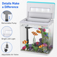 OF-386 Glass Aquarium with LED Light & Filter – 6L