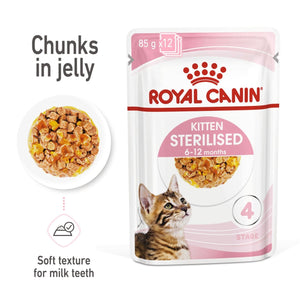 Feline Health Nutrition Kitten Sterilised Jelly Wet Food - 85g