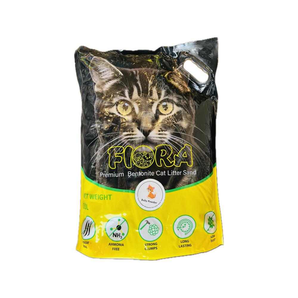 Fiora Premium Bentonite Cat Litter - 10L (Baby Powder Scent)