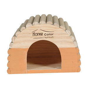 Home Color Wooden House with Round Timbers - Medium/Orange